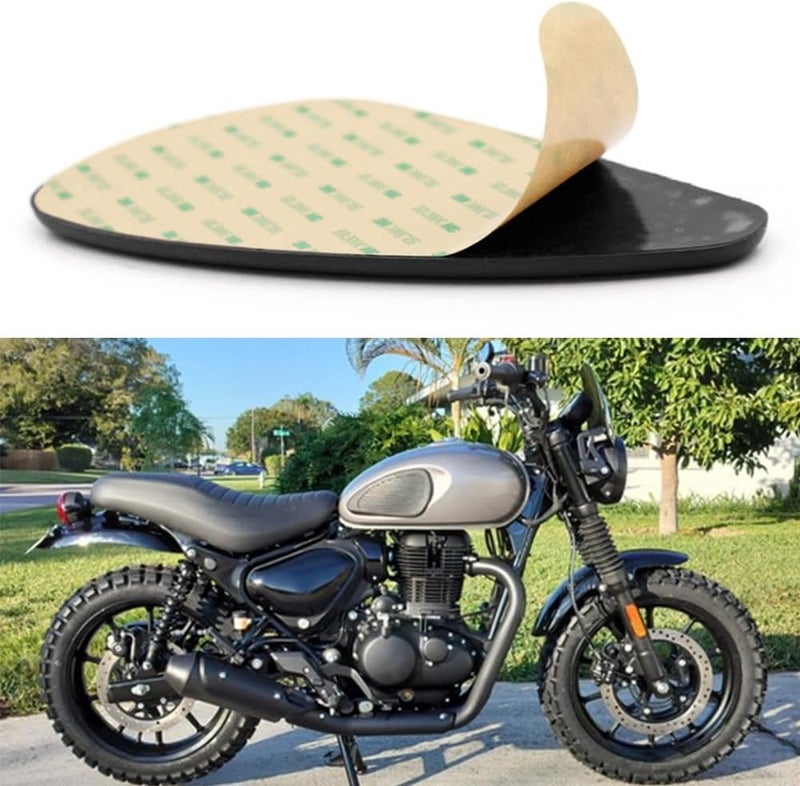 kucehiup Motorcycle Fuel Tank Knee Pad, Vintage Tank Side Panels Protector Stickers Universal Gas Petrol Tank Knee Pads(Black2) - Image 4